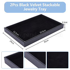 Rectangle MDF Jewelry Trays for Earrings&nbsp;RDIS-WH0011-28