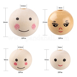 80Pcs 4 Style Natural Wood European Beads&nbsp;WOOD-LS0001-37