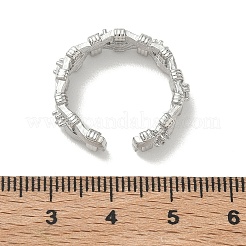 Brass Micro Pave Cubic Zirconia Cuff Open Rings&nbsp;RJEW-C163-13P