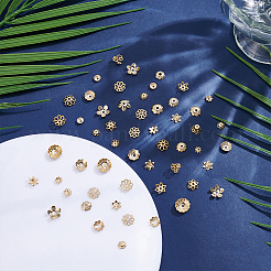 90Pcs 15 Styles Brass Bead Caps&nbsp;KK-PH0012-19B