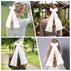 Long Bowknot Polyester Alligaor Hair Clips&nbsp;OHAR-WH20005-07B