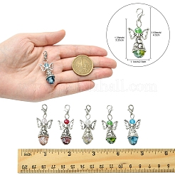 20Pcs 5 Colors Angel Glass Acrylic Pendants&nbsp;HJEW-FS00016