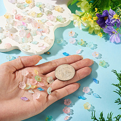 200Pcs 2 Styles Acrylic Leaf Charms & Flower Bead Caps Sets&nbsp;MACR-TA0002-91