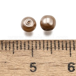 Baking Paint Pearlized Glass Pearl Round Beads&nbsp;HY-XCP0001-25B