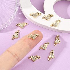SHEGRACE Brass Micro Pave Clear Cubic Zirconia Connector Charms&nbsp;XGRQ3P757-597G