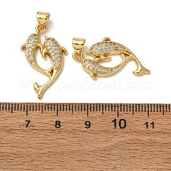 Brass Micro Pave Cubic Zirconia Pendants&nbsp;KK-A271-07C-G
