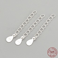 925 Sterling Silver Twisted Extender Chains&nbsp;STER-S002-33