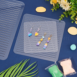 3Pcs 3 Size Square Shape Polymer Clay Earring Charms Guide&nbsp;TOOL-WH0134-81