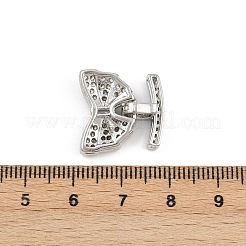 Brass Micro Pave Clear Cubic Zirconia Fold Over Clasps&nbsp;KK-C075-38P