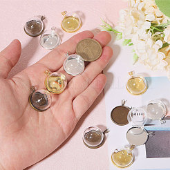 DIY Half Round Brass & Glass Pendant Making Kits&nbsp;DIY-CA0006-70