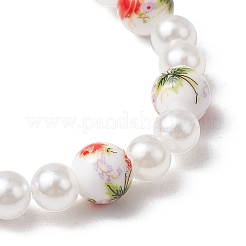 ABS Plastic Imitation Pearl Round Beads Stretch Bracelets for Women&nbsp;BJEW-JB11606-02
