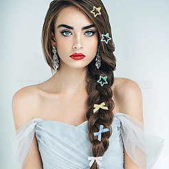 12Pcs Star Iron Snap Hair Clips&nbsp;OHAR-CP0001-24B