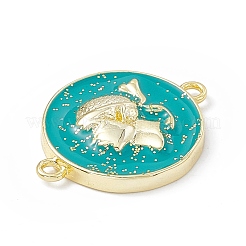 Rack Plating Brass Enamel Connector Charms&nbsp;KK-B065-23G