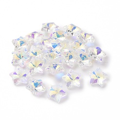 AB Color Plated Transparent Electroplate Glass Charms&nbsp;X-GLAA-H104-A04
