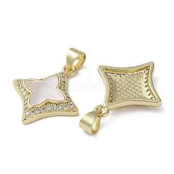 Brass Micro Pave Cubic Zirconia Pendants&nbsp;KK-G485-05G