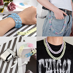 150Pcs 6 Colors Imitation Jelly Acrylic Linking Rings&nbsp;JACR-CJ0001-01