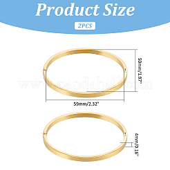 2Pcs 304 Stainless Steel Plain Bangles&nbsp;BJEW-UN0001-49