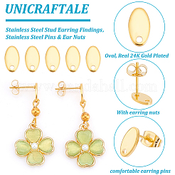 60Pcs 201 Stainless Steel Stud Earring Findings&nbsp;EJEW-UN0002-25