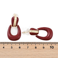 Brass Enamel Stud Earrings&nbsp;EJEW-P301-11G