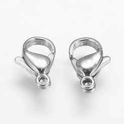 Tarnish Resistant 304 Stainless Steel Lobster Claw Clasps Hand Polished&nbsp;STAS-F125-12x7mm-P
