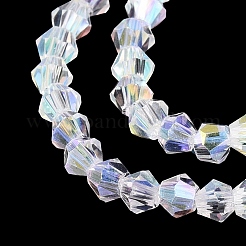 AB Color Plated Transparent Glass Beads Strands&nbsp;GLAA-G127-01-01H