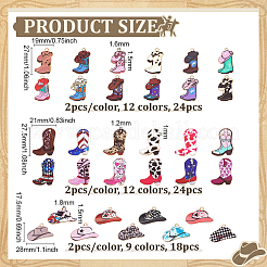 66Pcs 33 Styles Light Gold Alloy Printed Pendants&nbsp;FIND-PH0029-45
