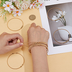 16Pcs Stainless Steel Satellite Chains Stretch Bracelet for Women&nbsp;BJEW-SP0001-16A
