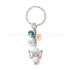 6Pcs 6 Colors Synthetic Turquoise Angel Pendant Keychian&nbsp;KEYC-JKC01107
