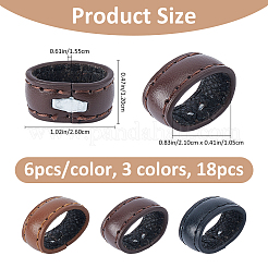 18Pcs 3 Colors Leather Belt Loop Ring&nbsp;DIY-FH0010-92