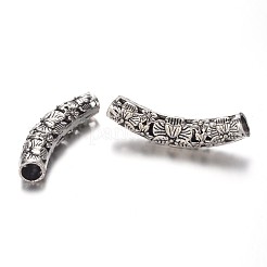 Flower Pattern Hollow Alloy Tube Beads&nbsp;PALLOY-K192-55AS
