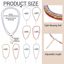 8Pcs 8 Colors 3.5MM Round Nylon Cotton Cord Necklace Making&nbsp;NJEW-TA0001-26RG