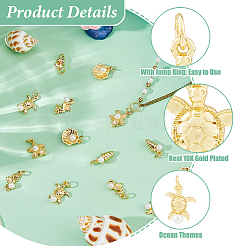 15Pcs 3 Styles Brass Pendants&nbsp;KK-HS0015-48