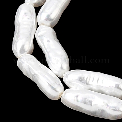 Electroplated Glass Shell Pearl Beads Strands&nbsp;BSHE-B009-C01-7x21mm