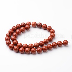 Round Natural Red Jasper Bead Strands&nbsp;G-J346-21-10mm