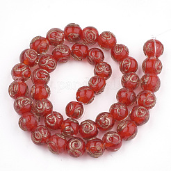 Handmade Gold Sand Lampwork Beads&nbsp;LAMP-T006-06G