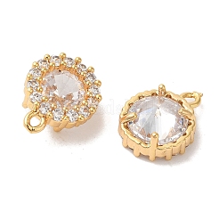 Brass Micro Pave Clear Cubic Zirconia Pendants&nbsp;KK-M294-17G
