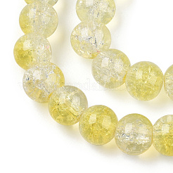 Transparent Crackle Baking Paint Glass Beads Strands&nbsp;DGLA-T003-01C-15