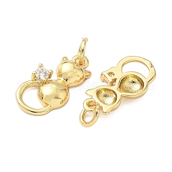 Brass Pave Cubic Zirconia Pendants&nbsp;KK-Z120-09G
