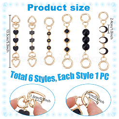 6Pcs 6 Styles Alloy Enamel Bag Extender Chains&nbsp;AJEW-PH01639