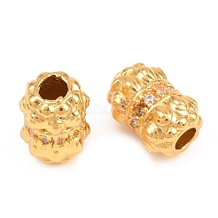 Brass Micro Pave Clear Cubic Zirconia Beads&nbsp;KK-Z162-07G