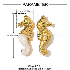 304 Stainless Steel Resin Pendants&nbsp;STAS-OY010-13G