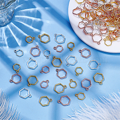 120Pcs 6 Styles Alloy Open Back Bezel Pendants&nbsp;FIND-WR0012-55