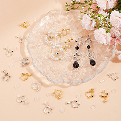 36Pcs 3 Colors Brass Screw On Clip-on Earring Findings&nbsp;KK-SP0001-17