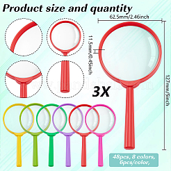 48Pcs 8 Colors Plastic Handheld Magnifier for Children&nbsp;DIY-WA0001-02