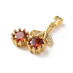 Brass Micro Pave Cubic Zirconia Pendants&nbsp;KK-I278-01G