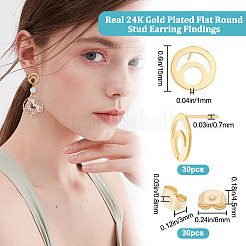30Pcs 201 Stainless Steel Stud Earring Findings&nbsp;STAS-BBC0001-68