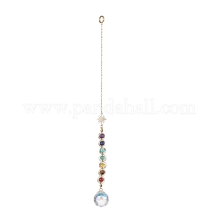 Glass Teardrop Pendant Decorations&nbsp;HJEW-TA00016