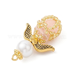 Luminous Handmade Glass Seed Beaded Angel Pendants&nbsp;PALLOY-MZ00963-02