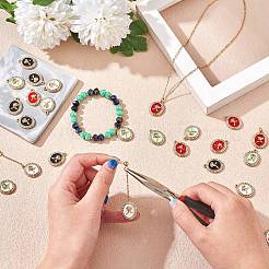 24Pcs 4 Colors Rack Plating Alloy Enamel Pendants&nbsp;FIND-SZ0006-06