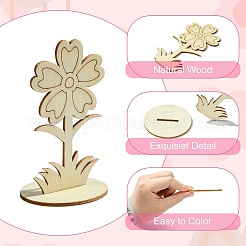 6 Styles DIY Unfinished Wood Flowers Cutout&nbsp;WOOD-CJ0002-30